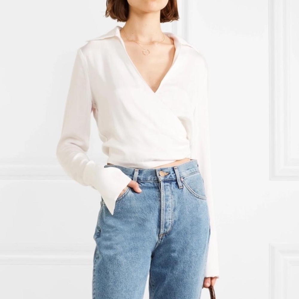 The Line By K Dayna Wrap Blouse XS NWT